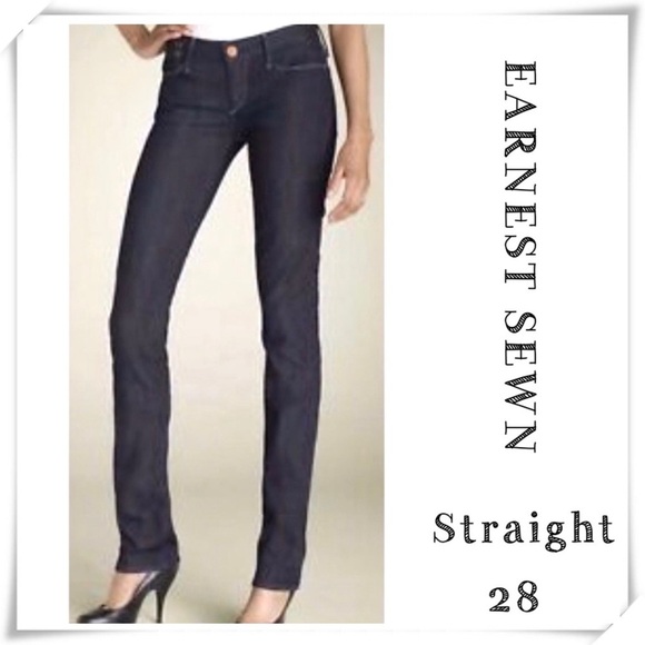 EARNEST Sewn Decca 93 Straight Legs Jeans in Dark Indigo Size 28 - Picture 1 of 9